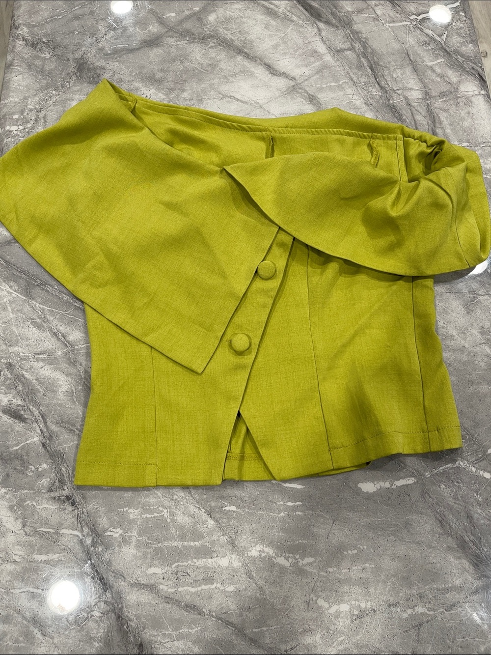 Women’s One-Shoulder Lime Green Top